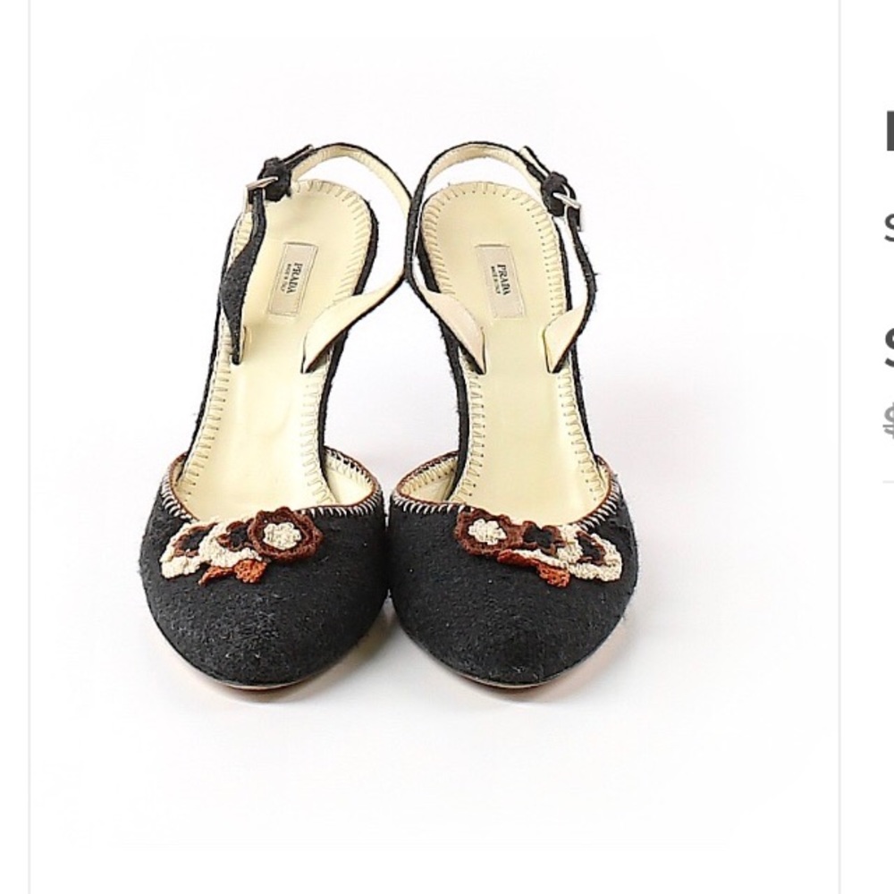 Black Prada heels size 40 (EU)